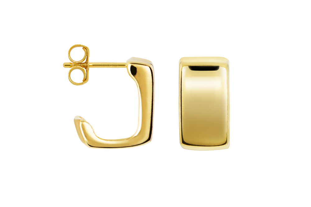 Pendiente plata 925 aro abierto cuadrado