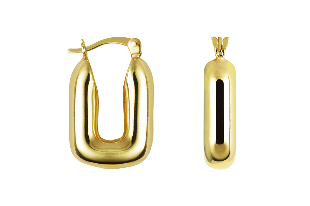 Sterling silver "u" hoop earring