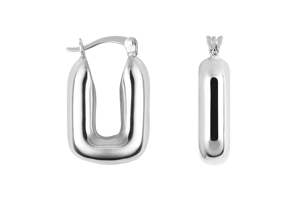 Sterling silver "u" hoop earring