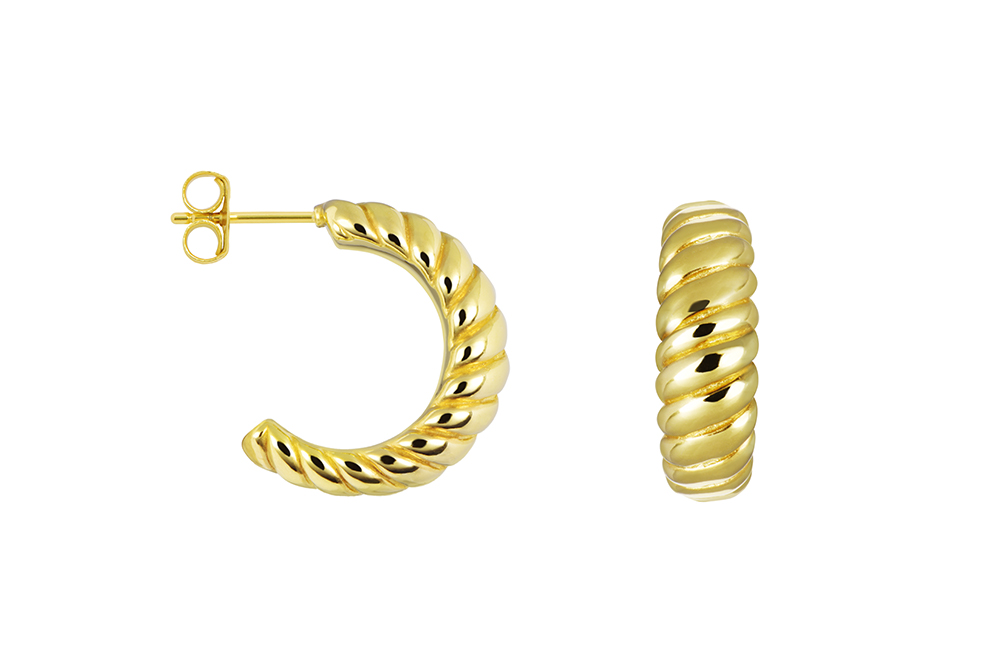 Sterling silver galloned hoop earring