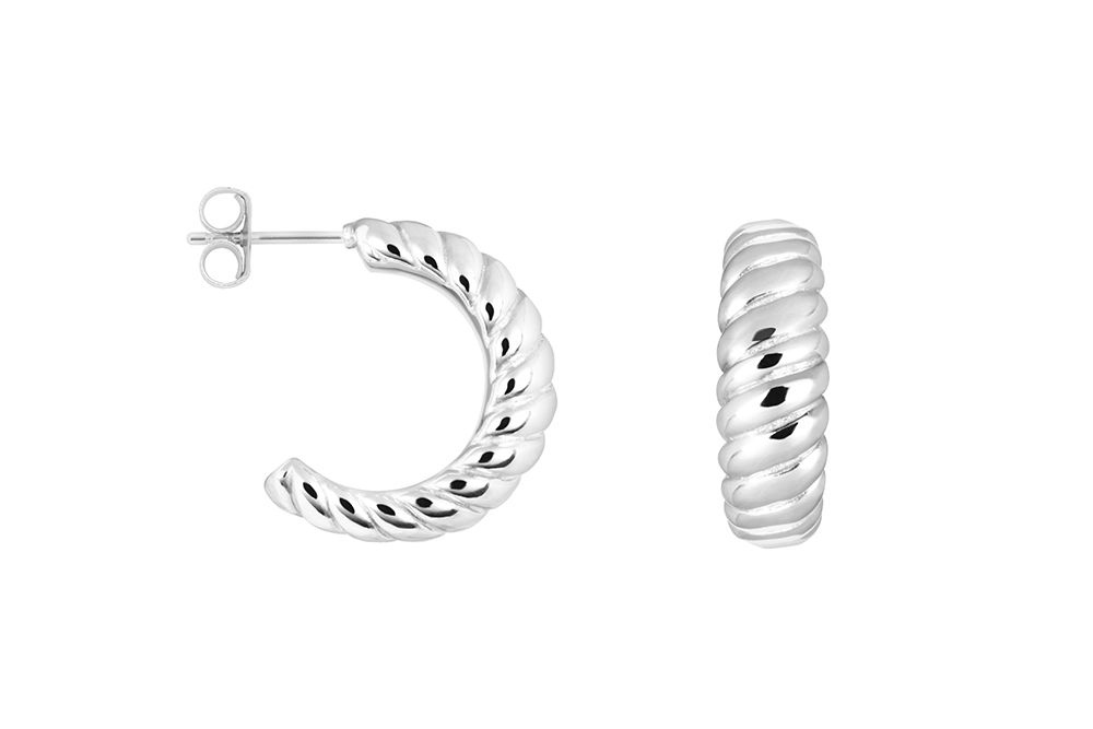 Sterling silver galloned hoop earring