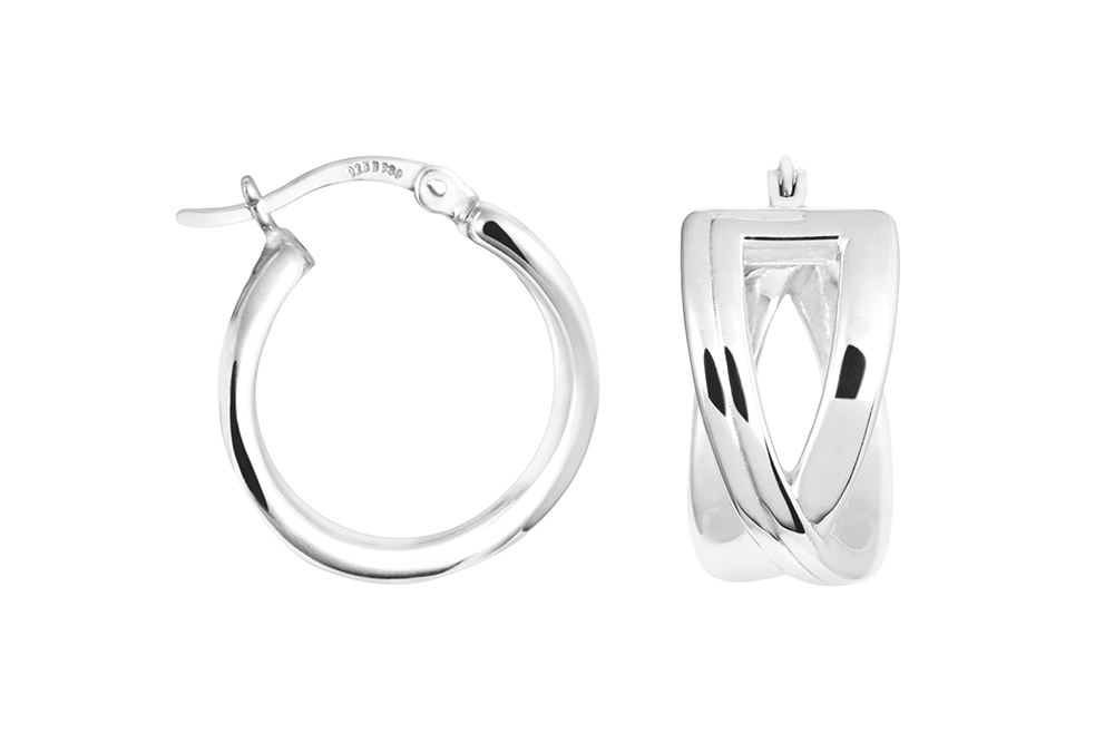 Sterling silver 925 crossover earrings
