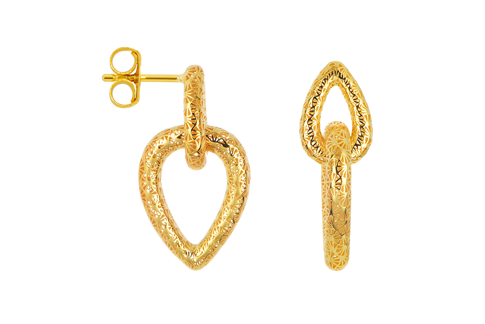 Terling silver interlinked double drop earring