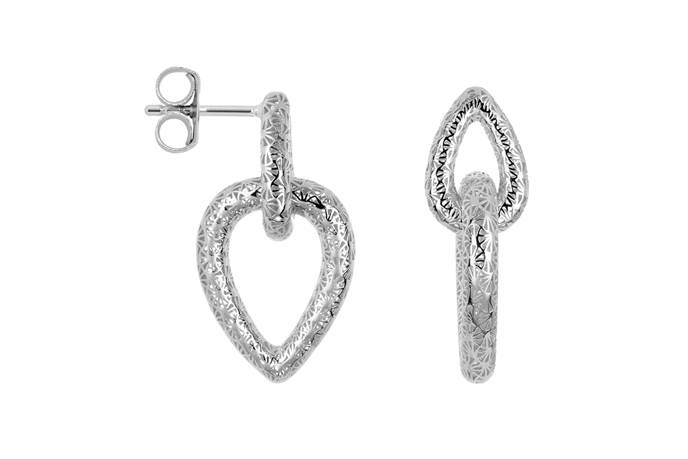 Terling silver interlinked double drop earring