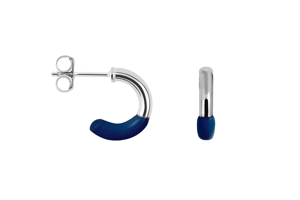 Pendiente plata 925 aro medio esmaltado