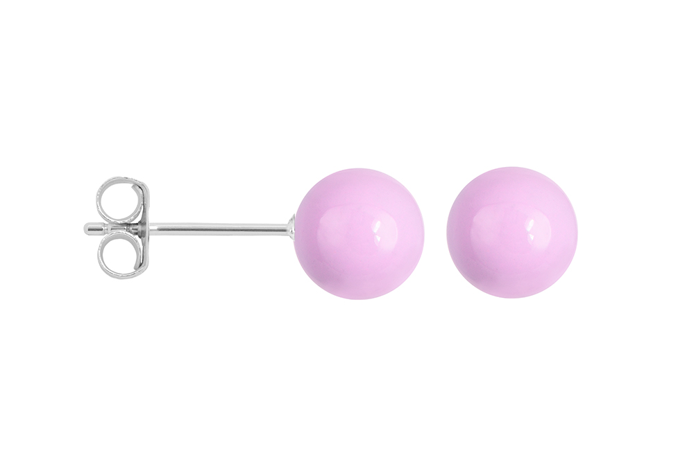 Sterling silver 4mm enamel ball earring