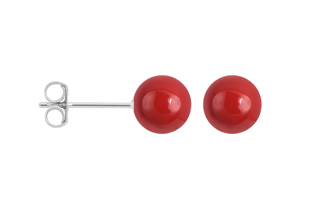 Sterling silver 4mm enamel ball earring