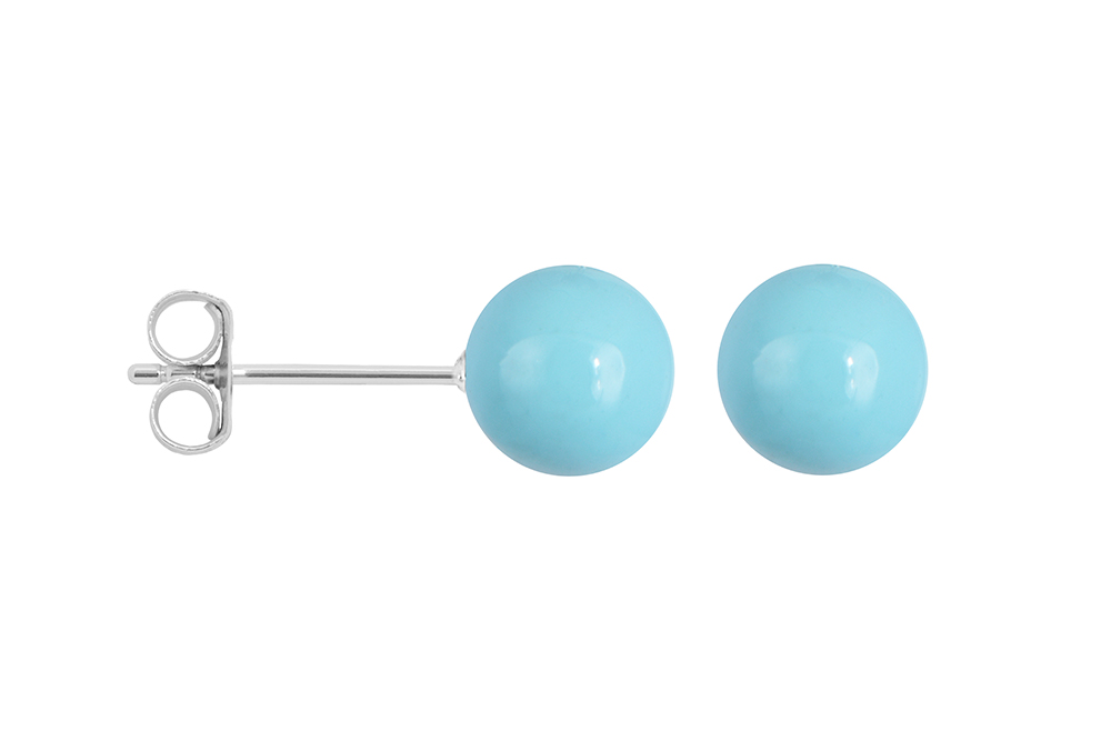 Sterling silver 4mm enamel ball earring
