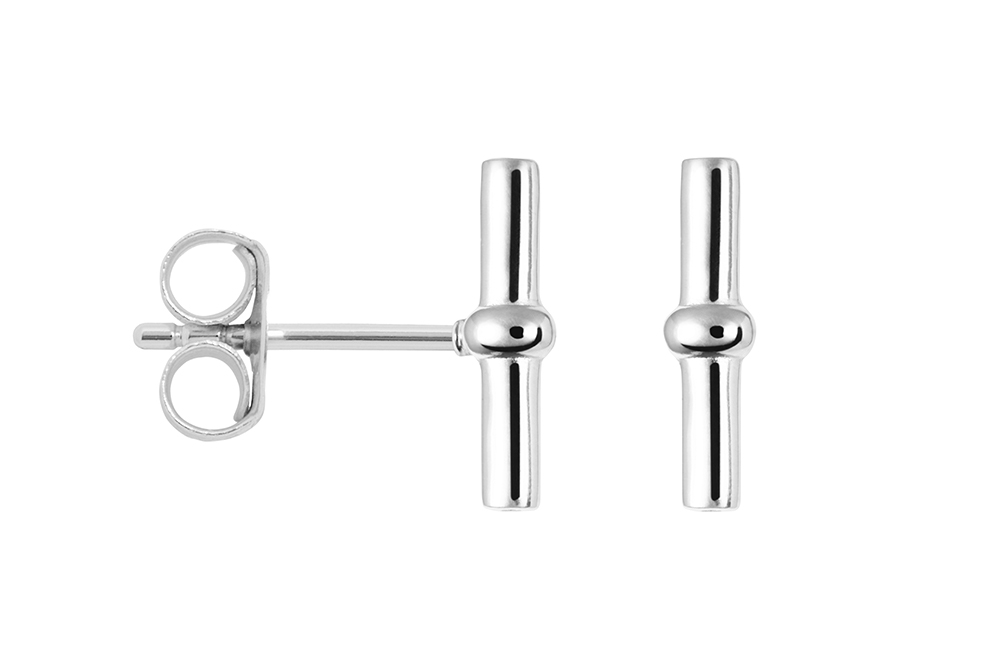 Sterling silver 16x4mm t-bar earring