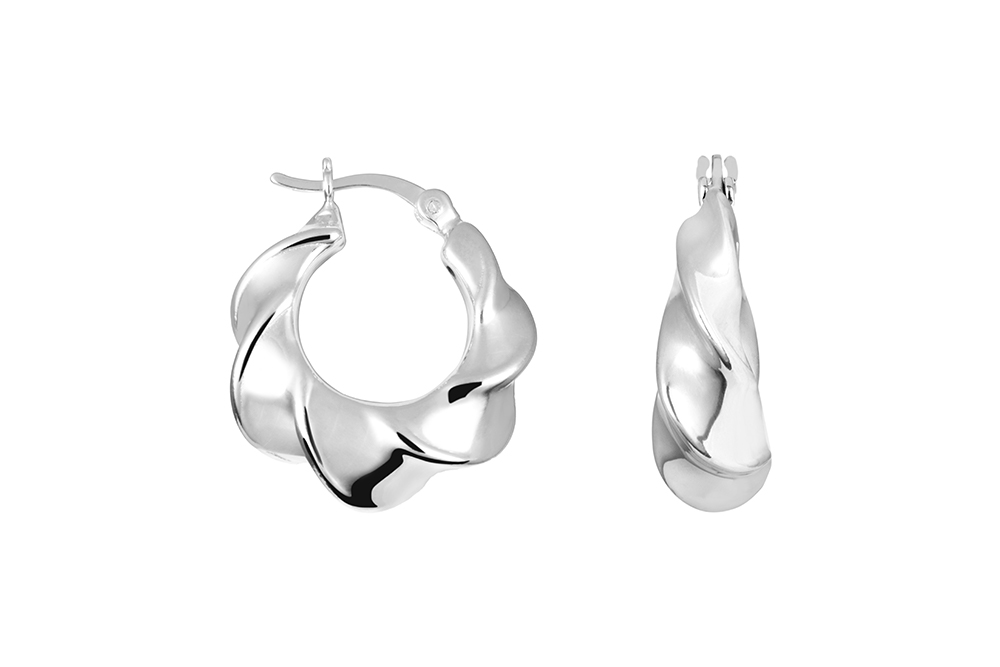 [17920EPL] Sterling silver hoop earring (Sterling silver)