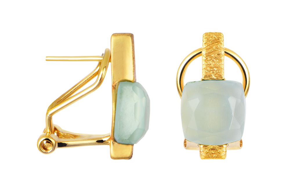 Pendiente plata 925 piedras semipreciosas 8x8mm