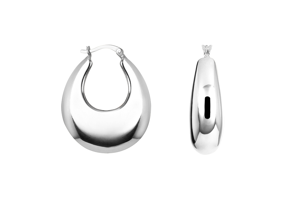 Sterling silver thai  electroform hoop earring