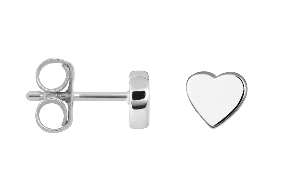 Sterling silver mini heart earring