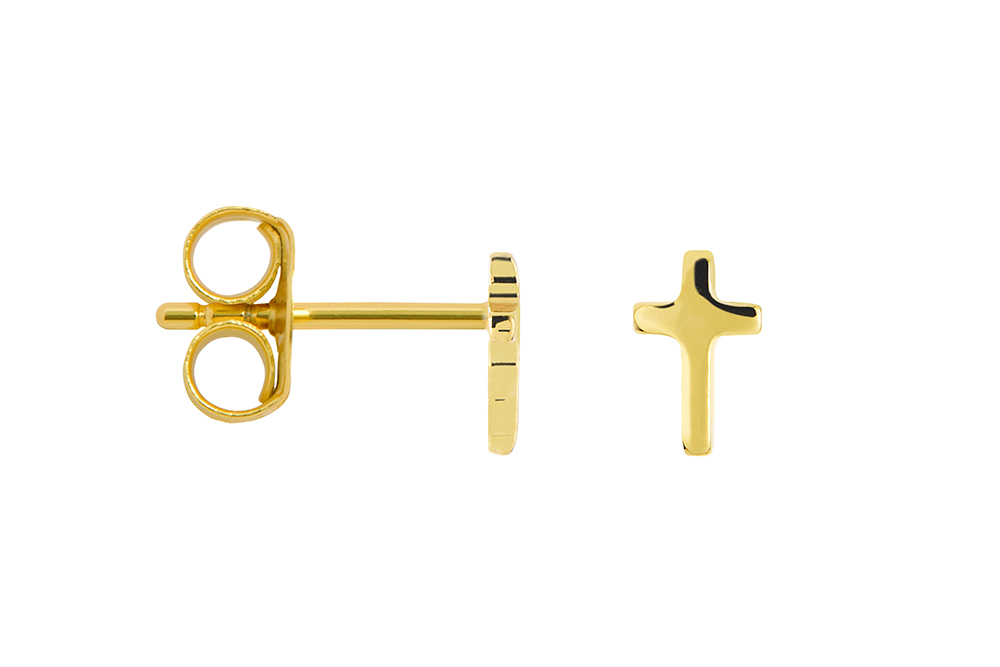 Sterling silver 6x4mm mini cross earring