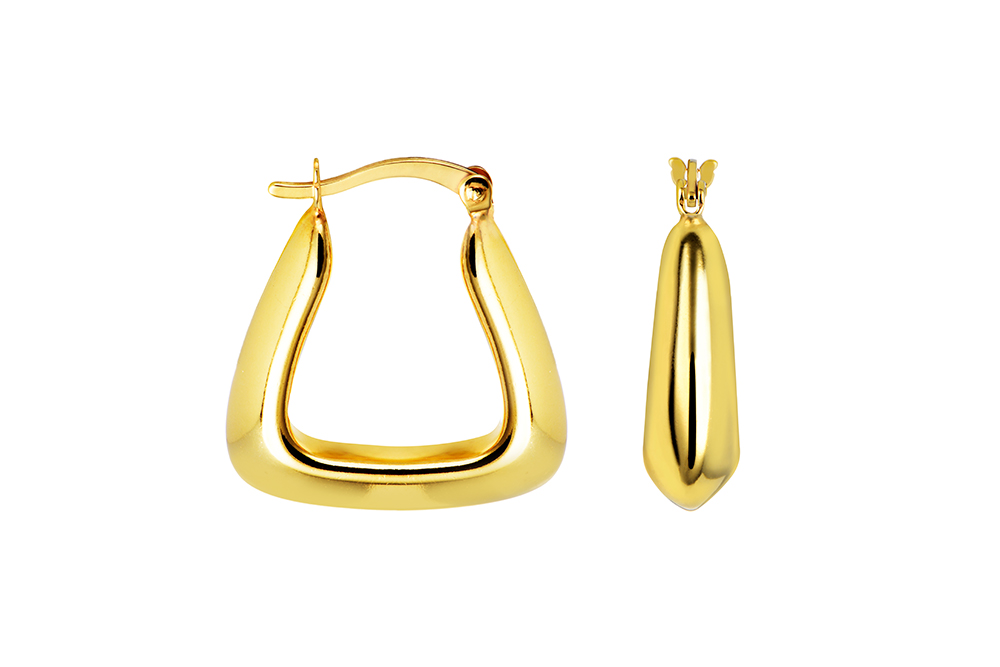 Pendiente plata 925 aro forma irregular electroform