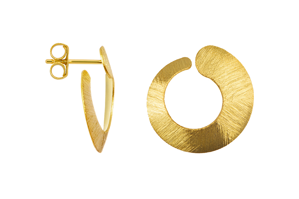 Sterling silver open irregular circle earring