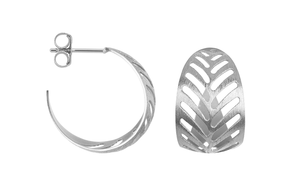 Pendiente plata 925 aro hoja calada