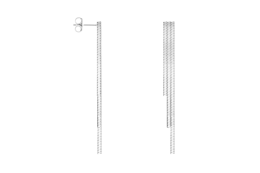 Pendiente plata 925 tres cadenas snake escalonadas