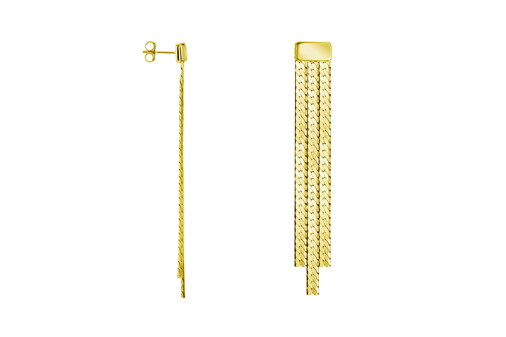 Sterling silver three-stripes earring