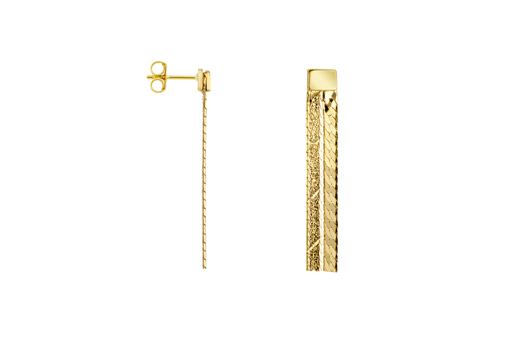 Pendiente plata 925 dos tiras