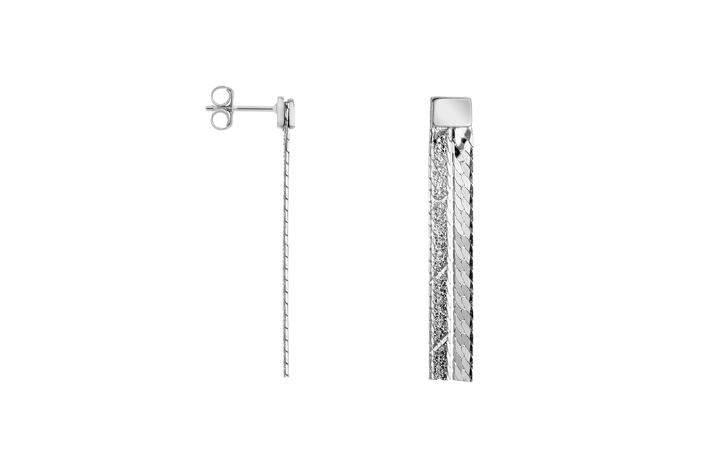 Pendiente plata 925 dos tiras