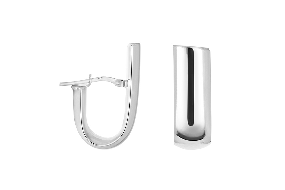 Sterling silver "j" 25x9mm earring