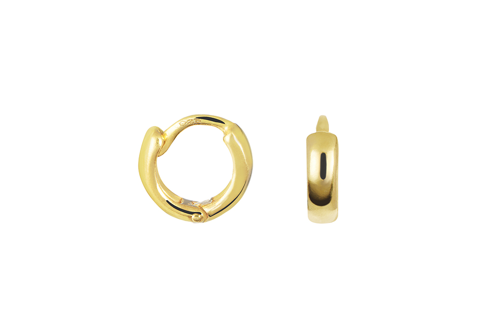 Sterling silver 2.50mm half-round hoop earrings