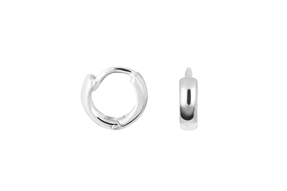 Pendiente plata 925 aro media caña 2.5mm