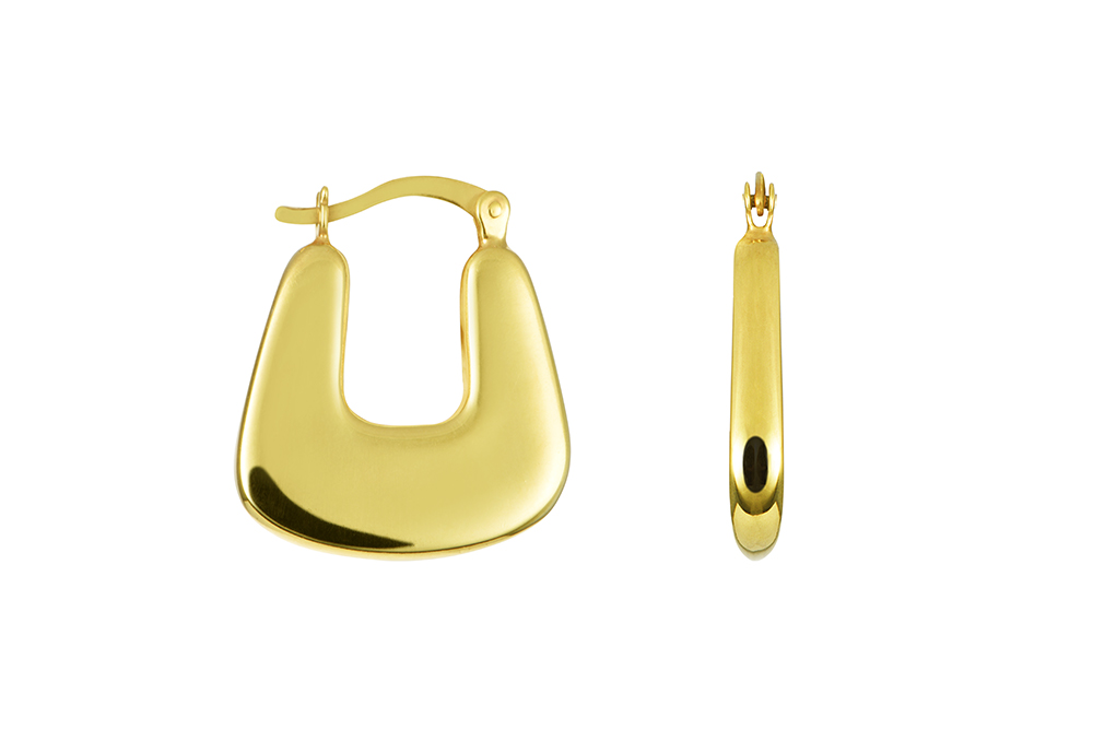 Sterling silver electroform flat hoop earring