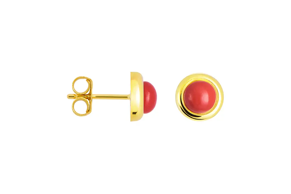 Sterling silver 3mm natural stone bead earring