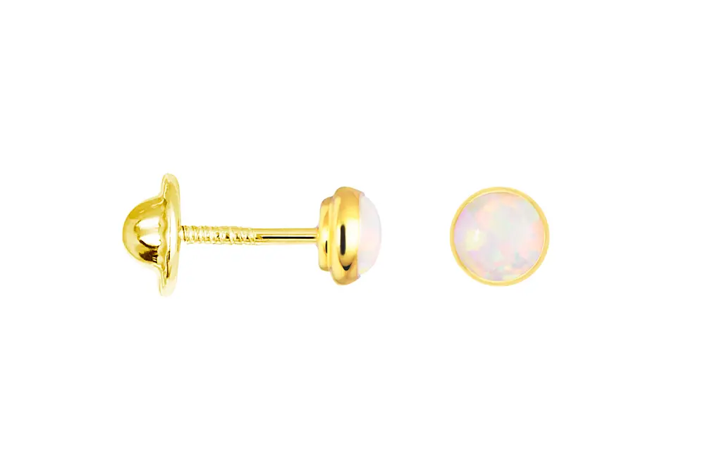 Sterling silver 4mm natural stone earring