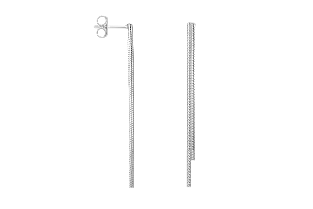 Pendiente plata 925 dos cadenas snake