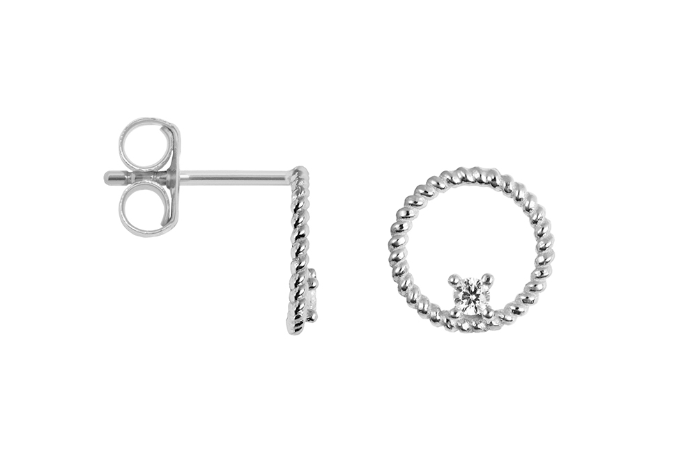 Pendiente plata 925 círculo 9mm