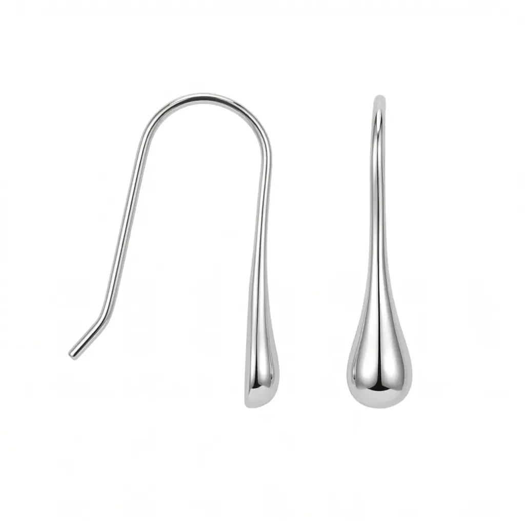 Sterling silver small teardrop design 21x4mm earring