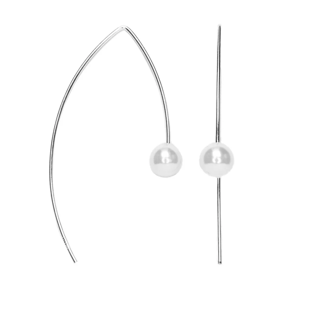 Sterling silver 0.80mm wire and 6mm pearl earring