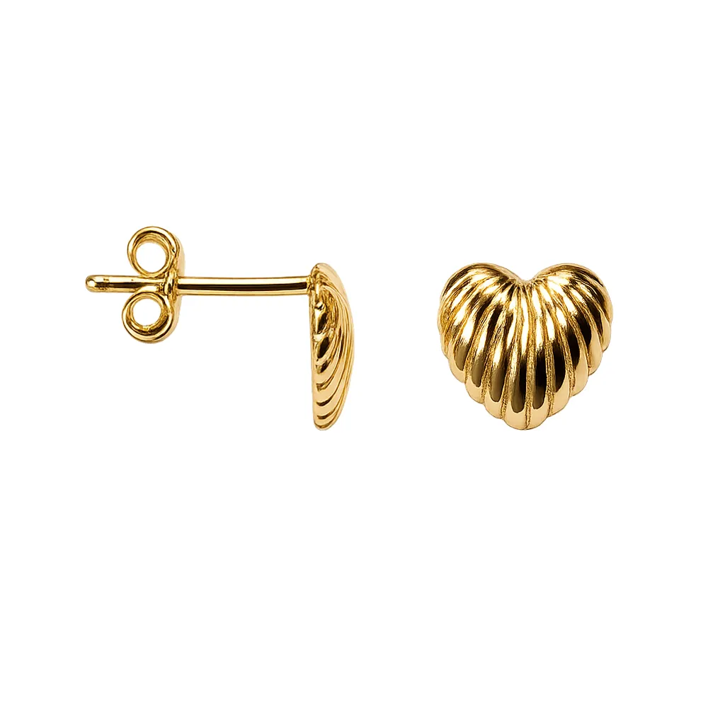 Sterling silver scalloped heart earring