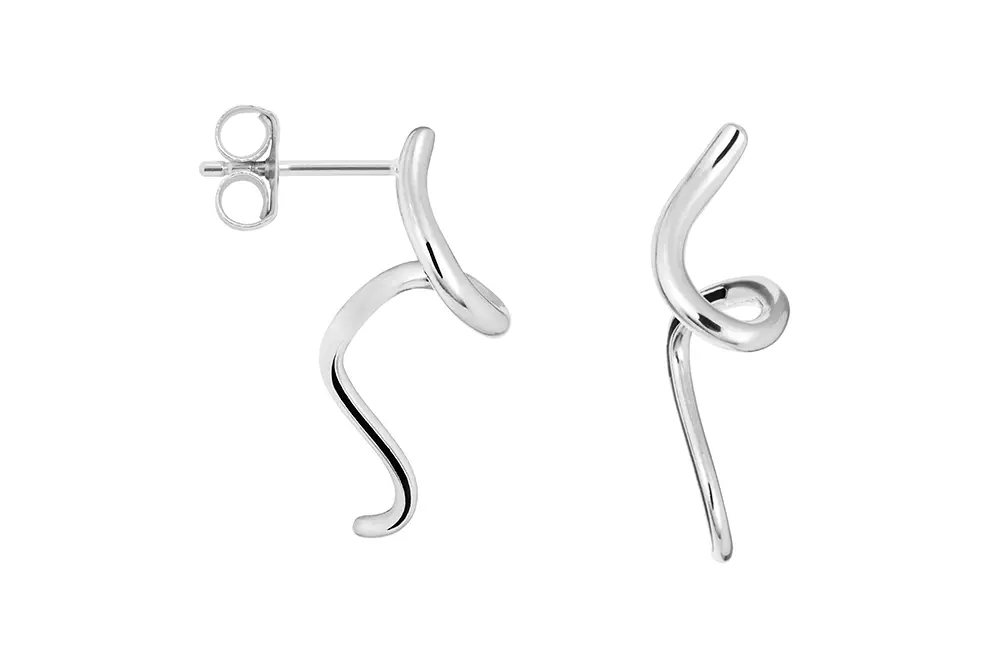 Pendiente plata 925 serpentina irregular