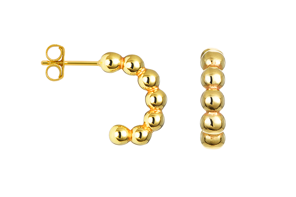 Pendiente plata 925 aro bolas de 4 mm