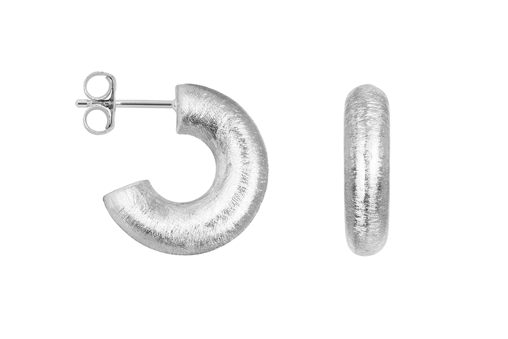Pendiente plata 925 aro tubo 8x7mm