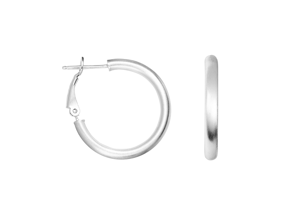 [18521EE260MAPL] Sterling silver 3mm tube hoop earring (Sterling silver)