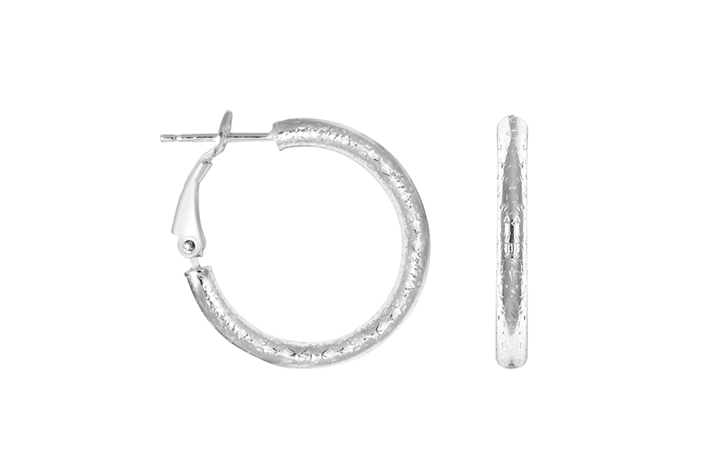 [18522EE260HAPL] Pendiente aro plata 925 tubo 3mm (Plata)