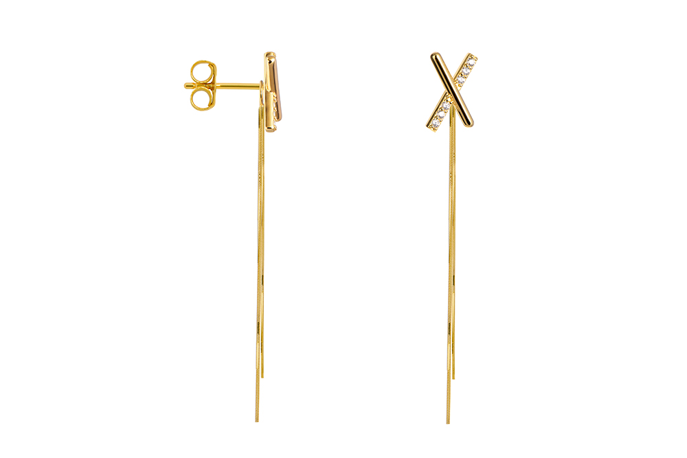 Sterling silver 7x11mm cross earring