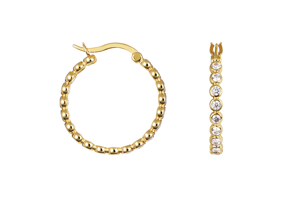 Sterling silver zirconia hoop earring