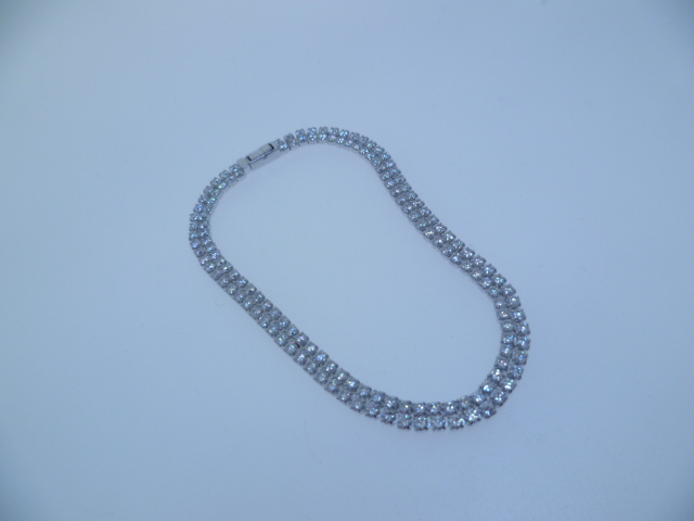 Tennis bracelet white cz 18cm rhodium