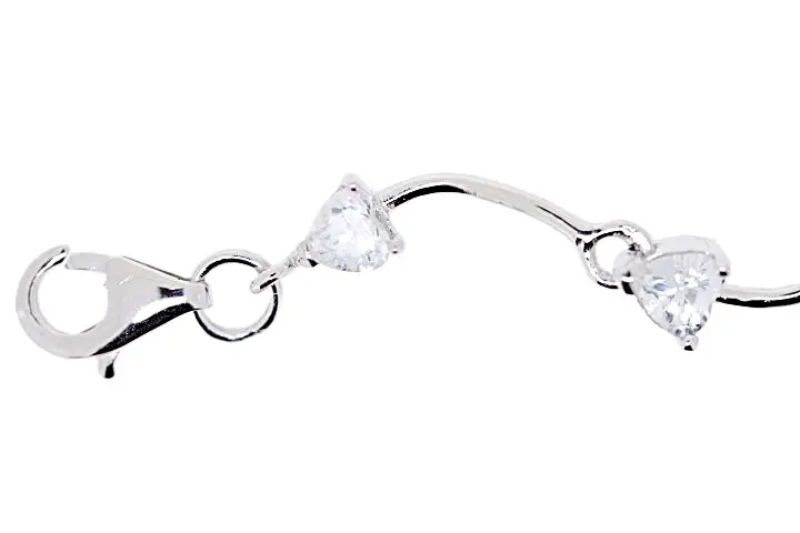 Pulsera plata 925 con corazon circonita