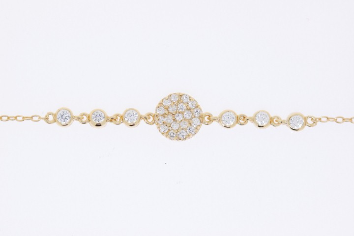 Pulsera plata cz 17cm+1.5cm