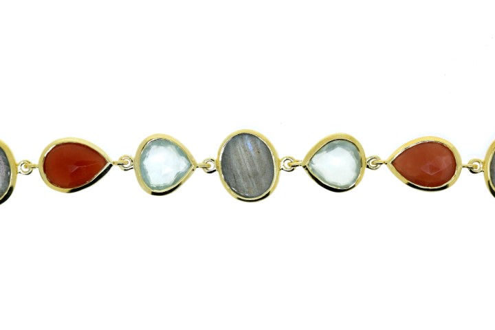 Pulsera plata 925 labrodolite. p.l.melocoton. preh