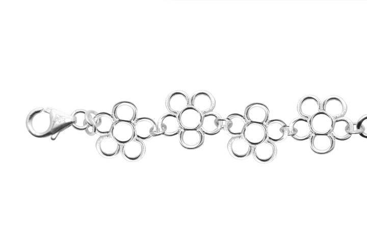 Pulsera plata 925 flor