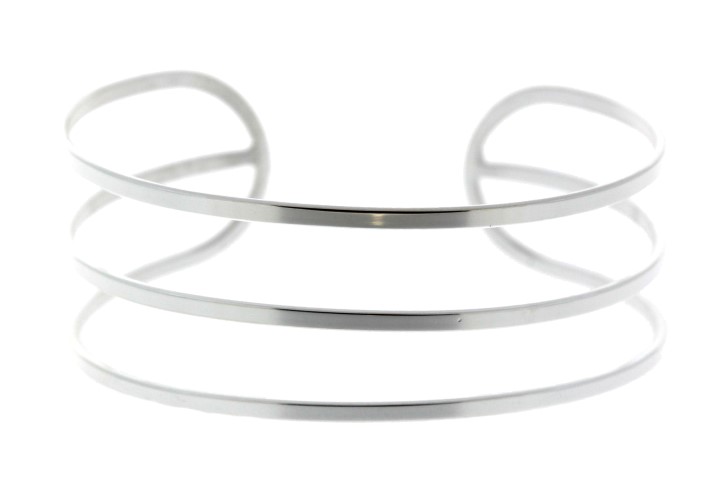 Brazalete plata 925 esclava tres canales