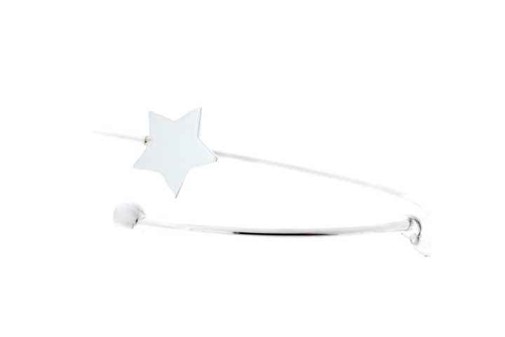 Pulsera plata 925 brazalete rigido estrella